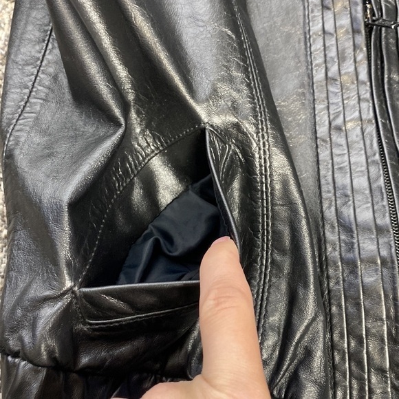 Vintage Winlit Black Leather Motorcycle Jacket Retro Size 9/10 80's - Picture 8 of 8